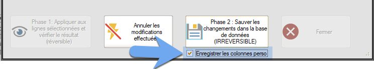 Custom fields, tuto 1 - image 18 - Option denregistrement des colonnes perso